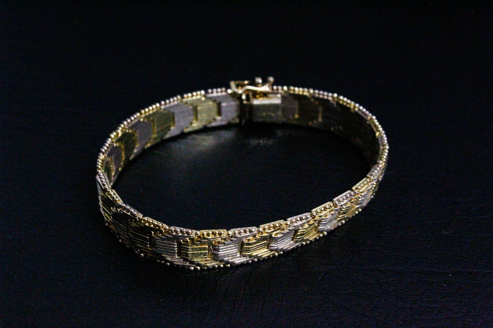 Sterling Silver Gold Plated Vintage Woven Bracelet (1 of 4)