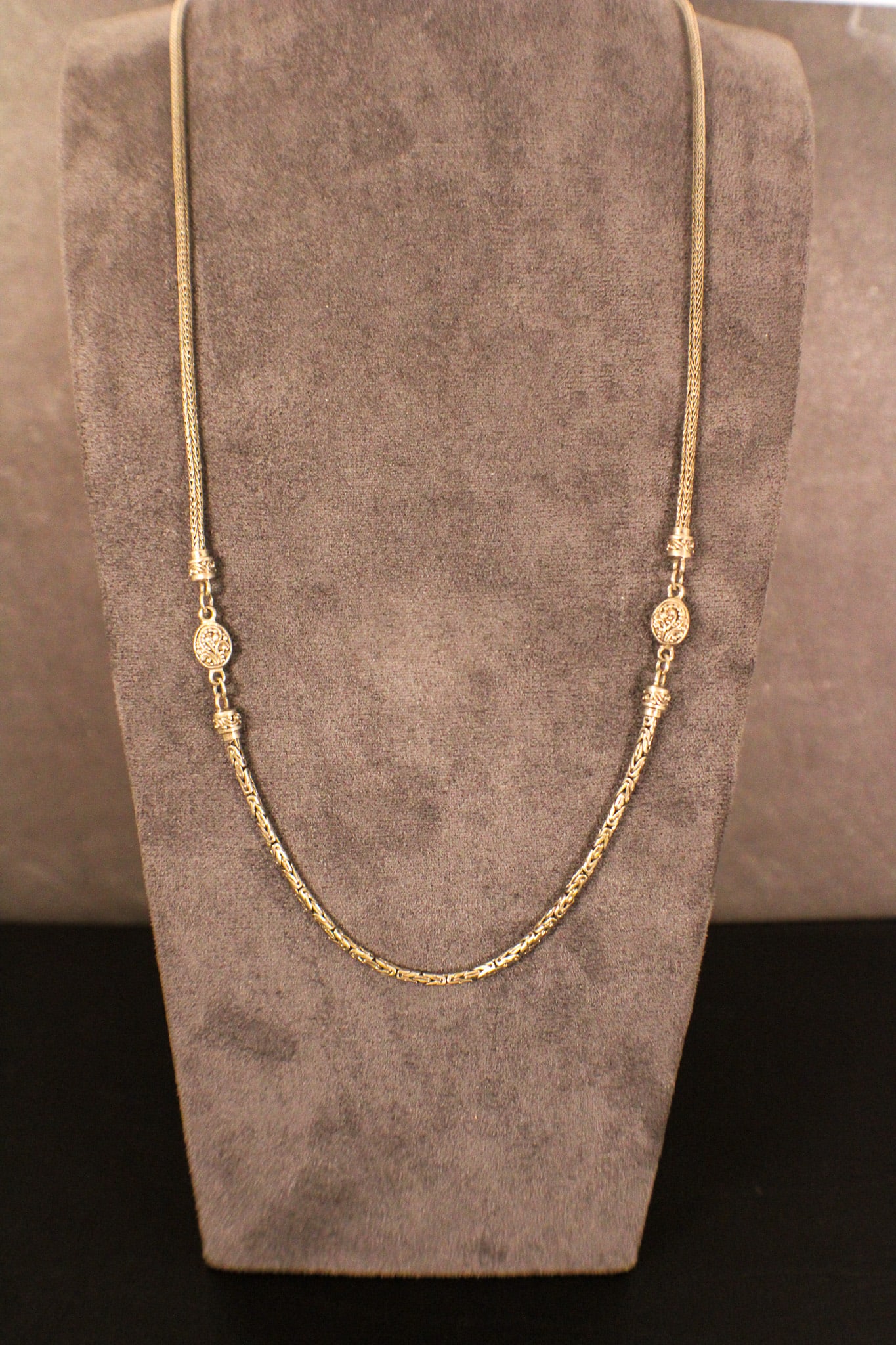 Sarda Sterling Silver Foxtail Chain with Stationary Beads (1 of 4)