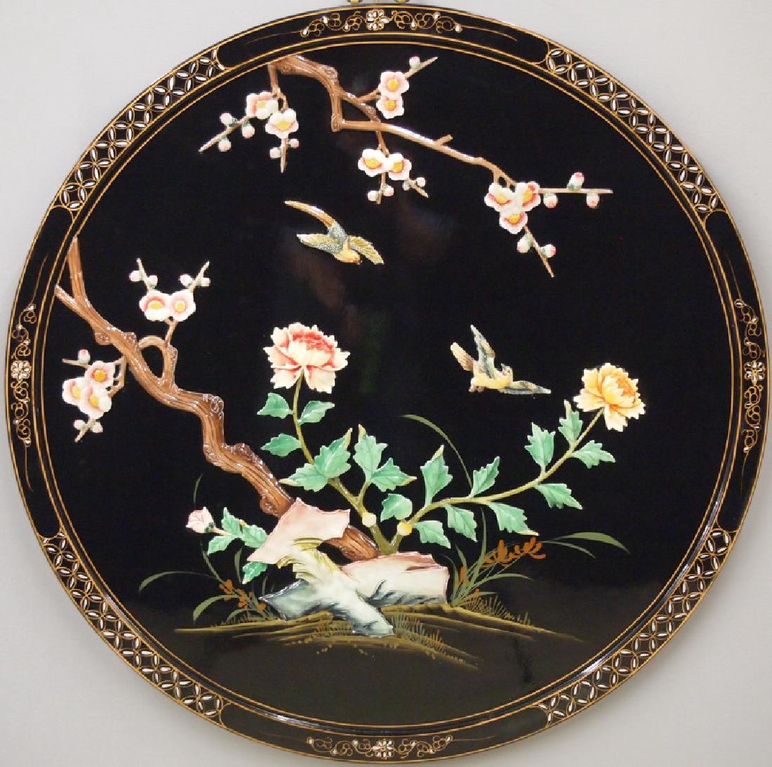 Chinese lacquer panel, garden (1 of 1)