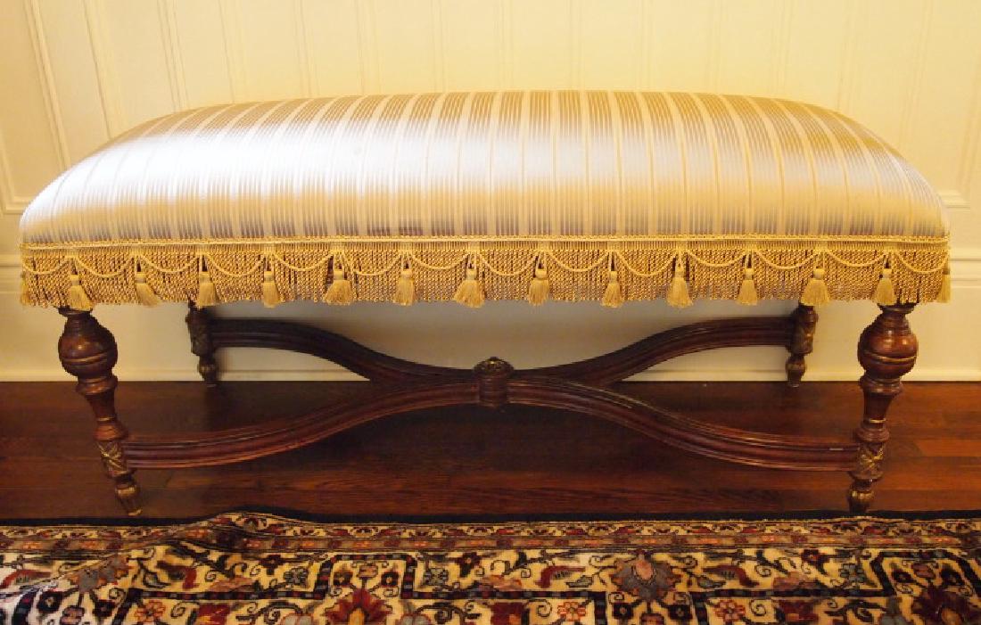 Walnut and silk bench (1 of 2)