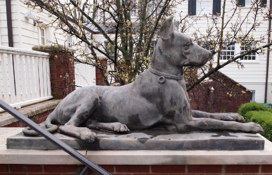 Pair of bronze Great Dane sculptures (1 of 4)