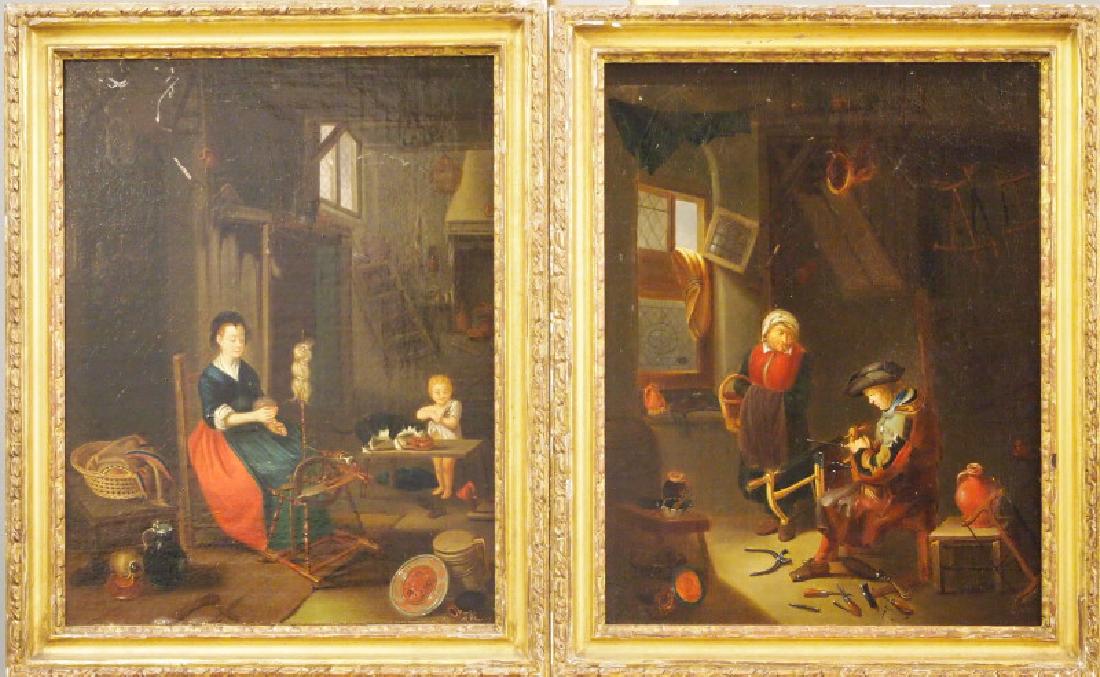 Pair of European oil paintings (1 of 5)