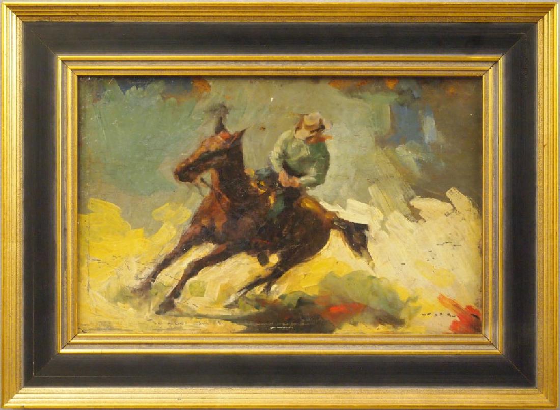 Cowboy oil painting (1 of 3)