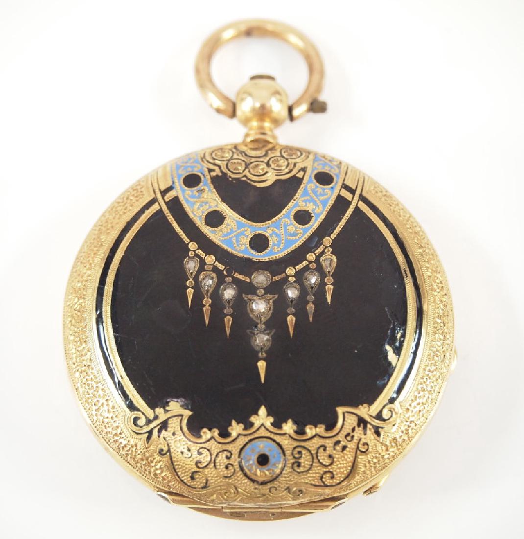 Swiss enameled pocket watch (1 of 4)