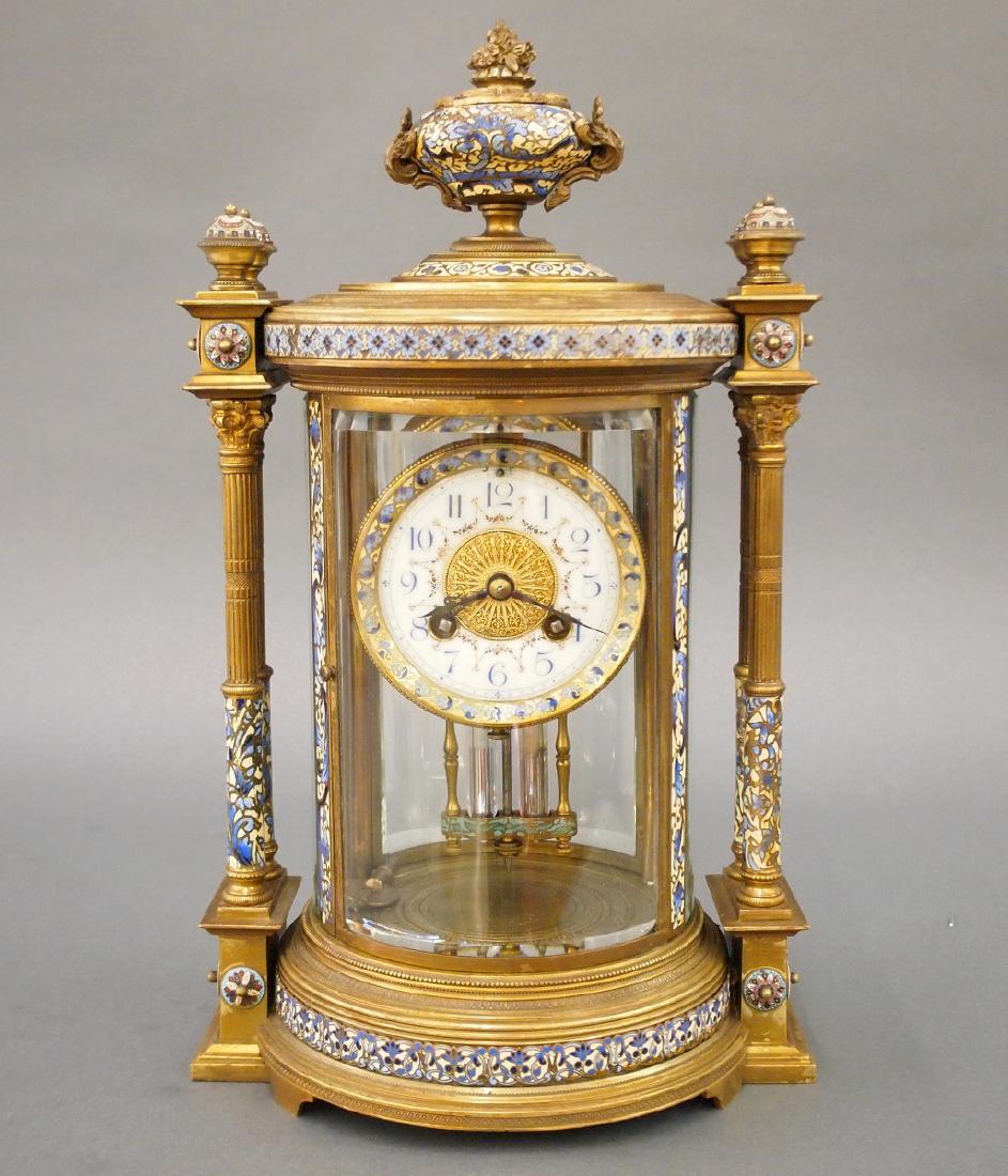 French Cloisonné Crystal regulator (1 of 3)