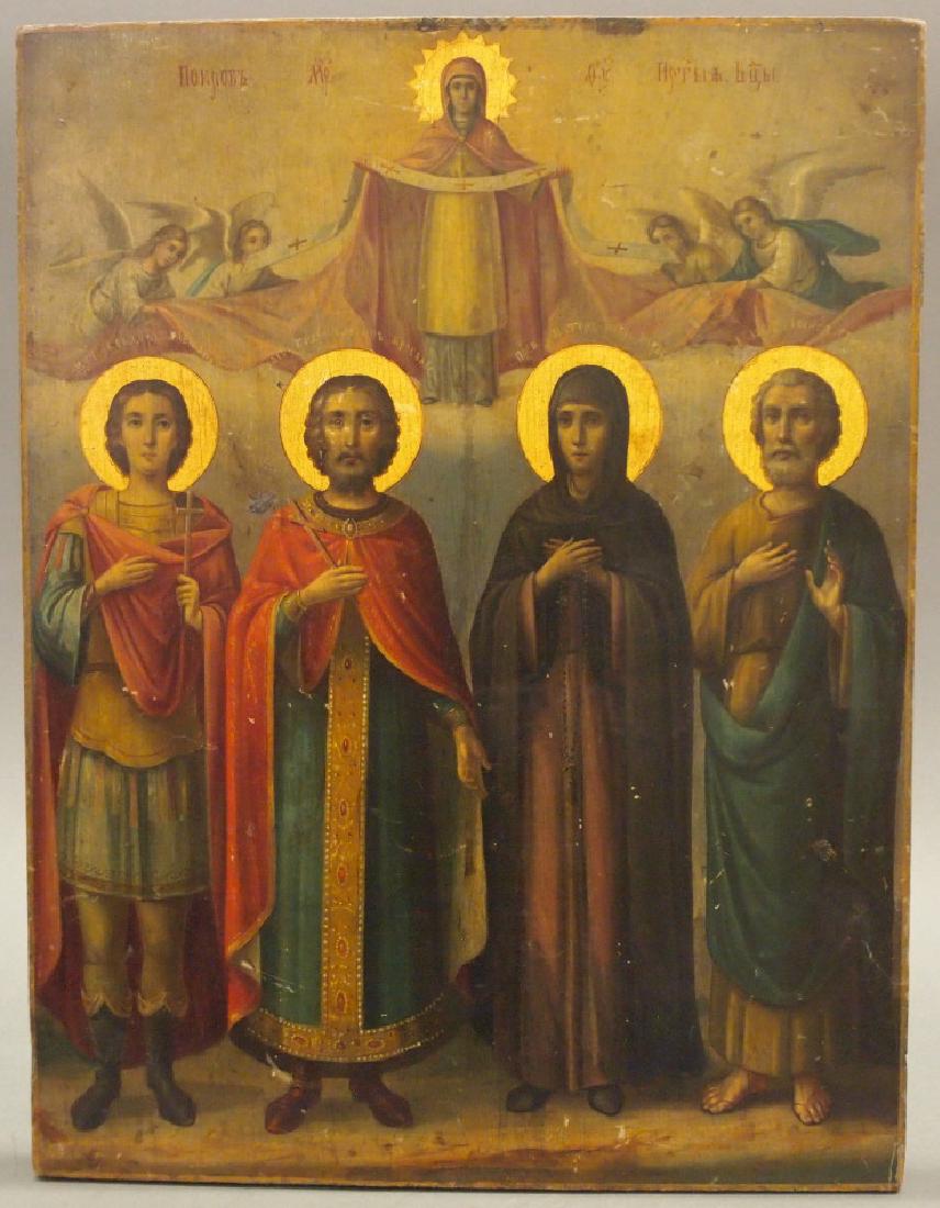 19th c Russian Chosen Saints Icon (1 of 3)