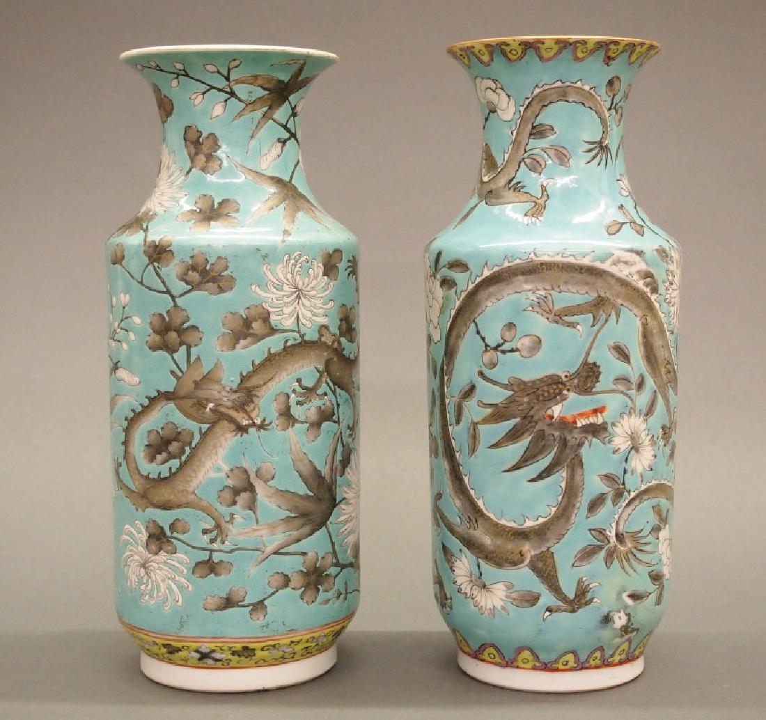 2 Chinese Dayazhai dragon vases (1 of 1)