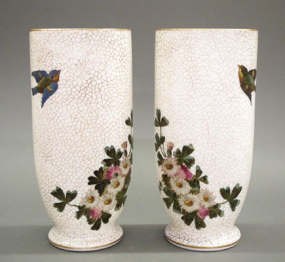 Pr French enameled vases (1 of 2)