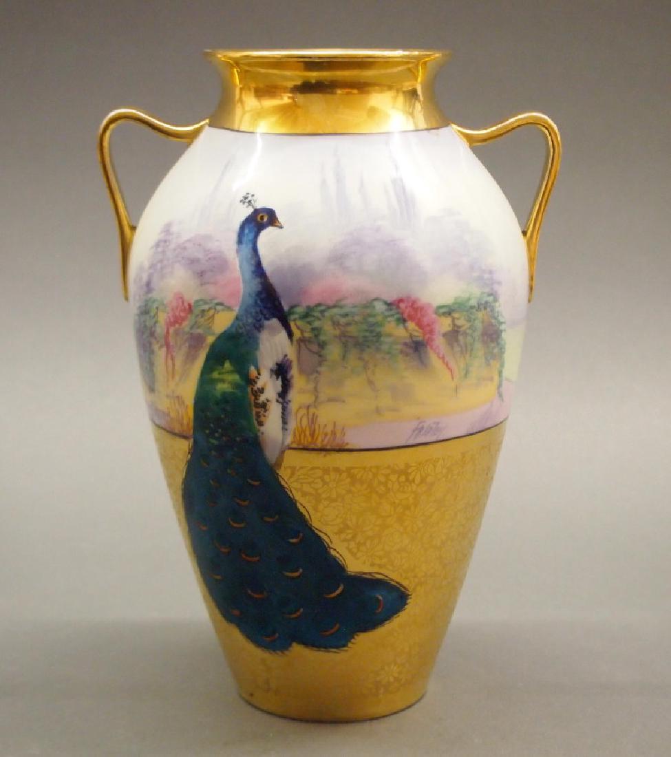 Pickard Signed Peacock vase (1 of 4)