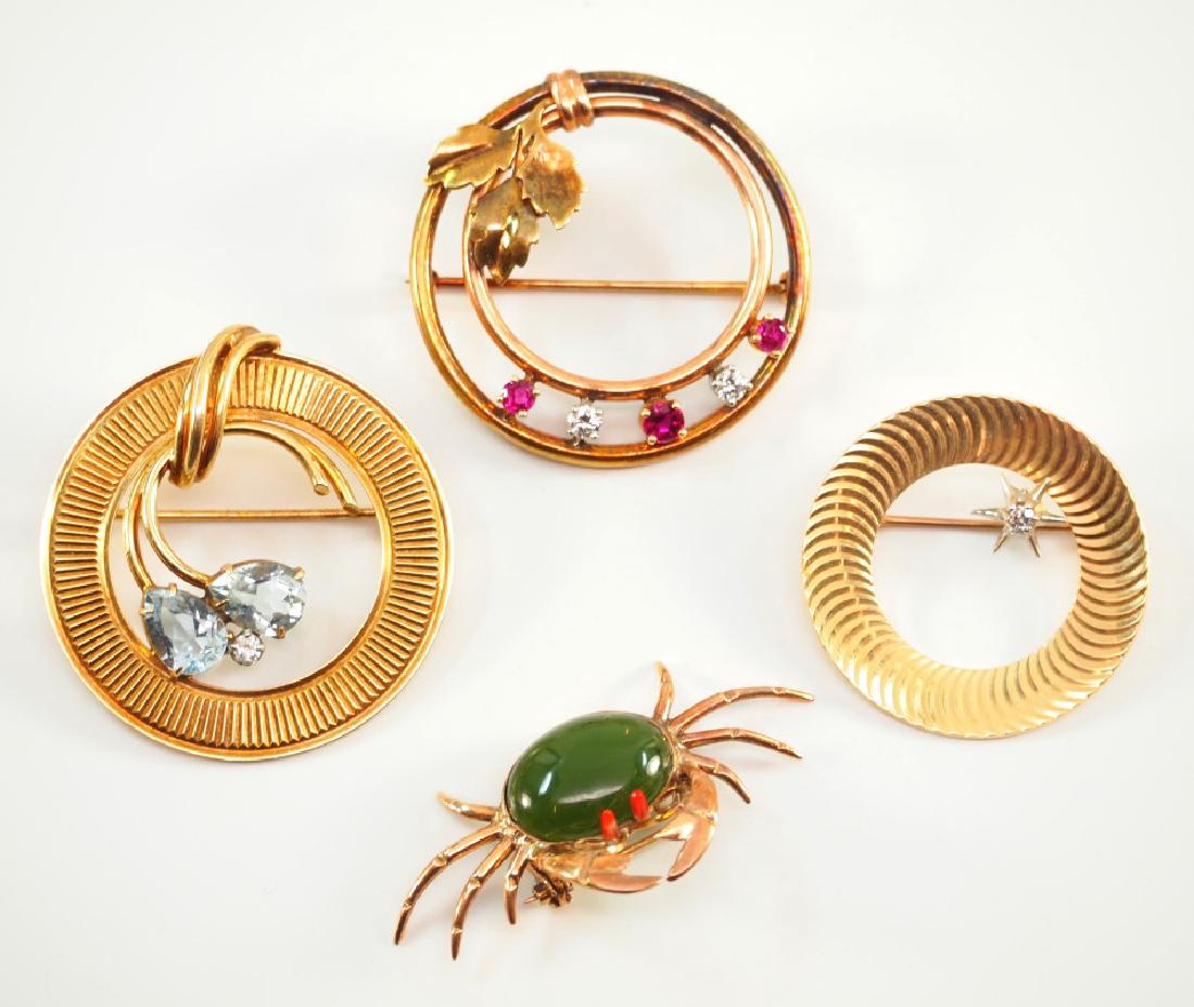 4 14 kt Gold Brooches (1 of 1)