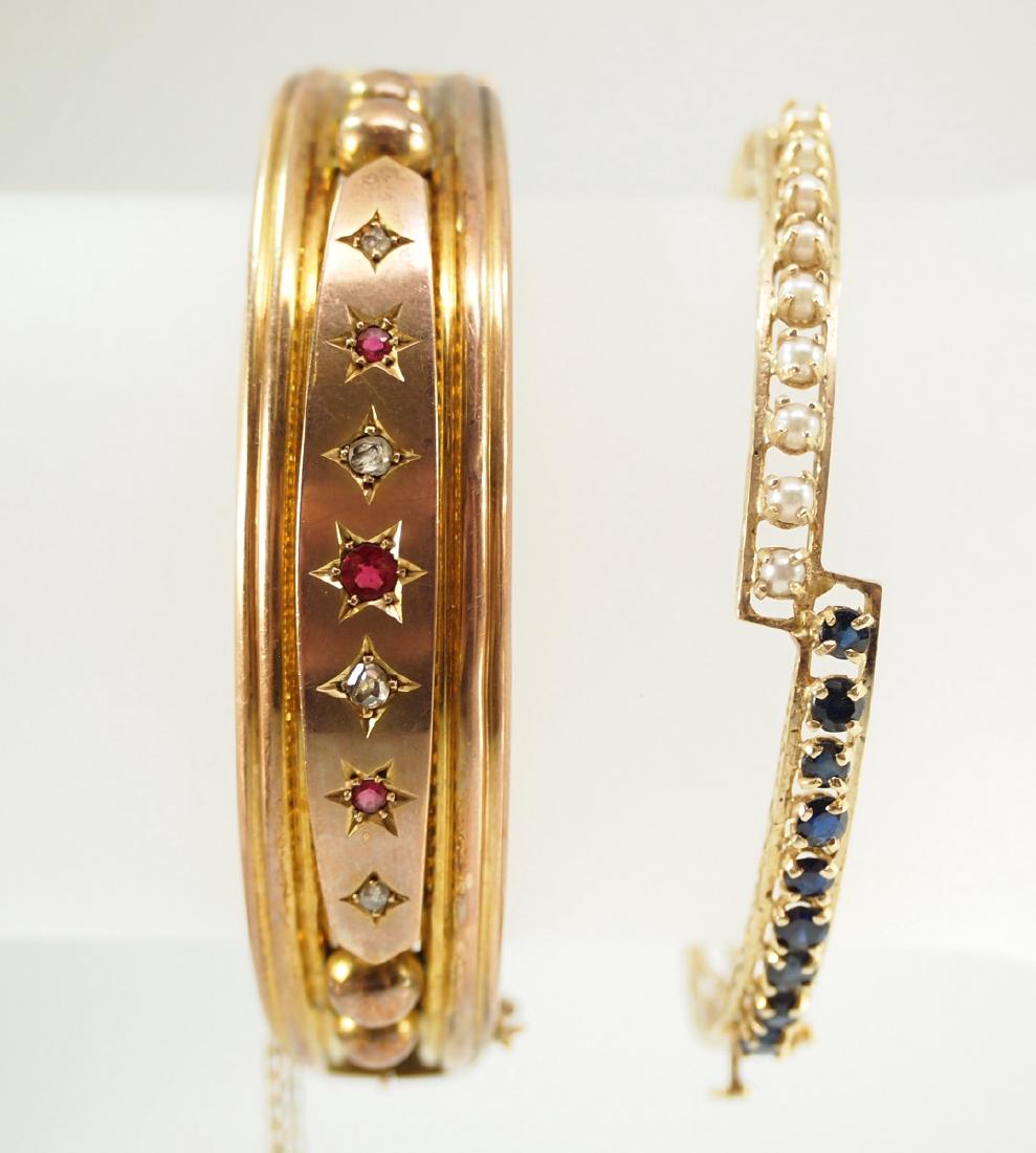 2 Yellow Gold Bangle Bracelets (1 of 3)