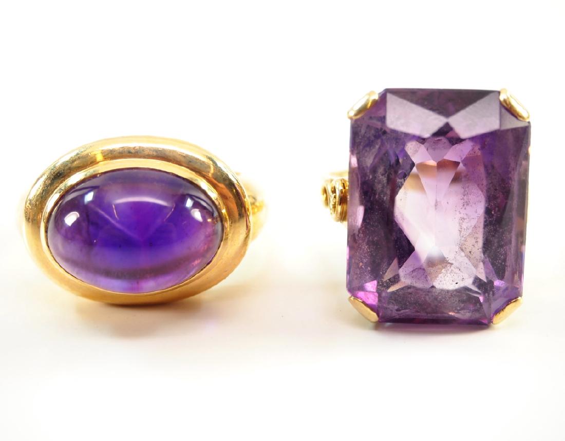 2 14 kt Gold & Amethyst Rings (1 of 2)