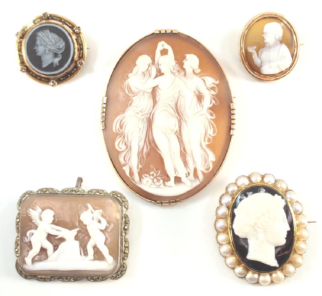 5 Cameo Brooches (1 of 1)