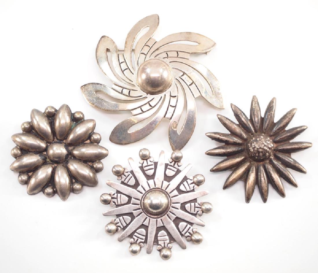 4 Mexican Silver Brooches (1 of 1)