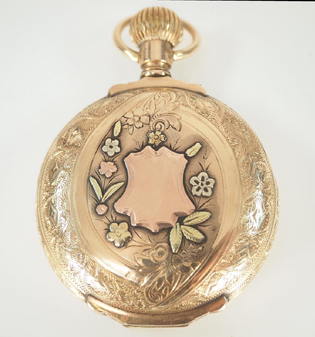 AWW Co. 14 k multi Gold box hinge pocket watch (1 of 4)
