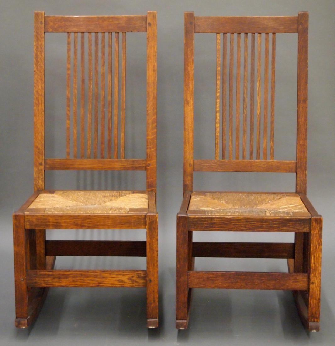 Pr of Gustav Stickley rocking chairs (1 of 4)