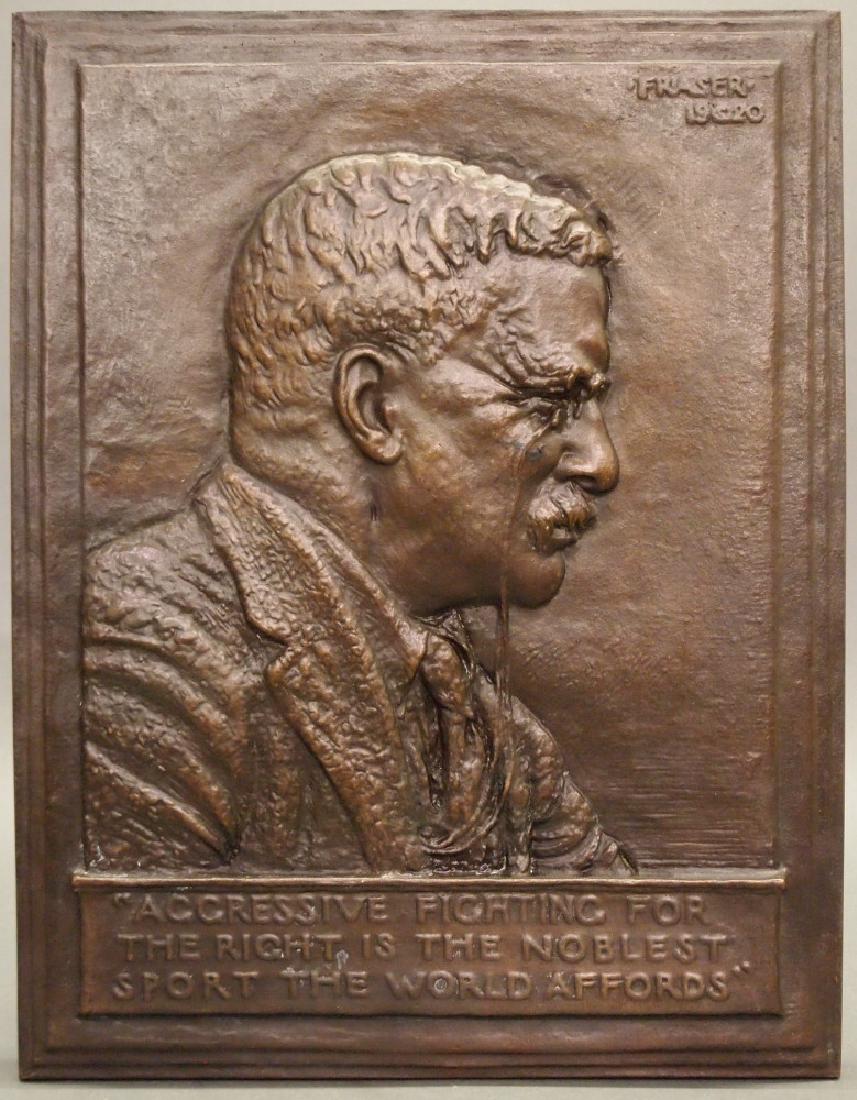 Bronze Roosevelt plaque by Fraser (1 of 3)