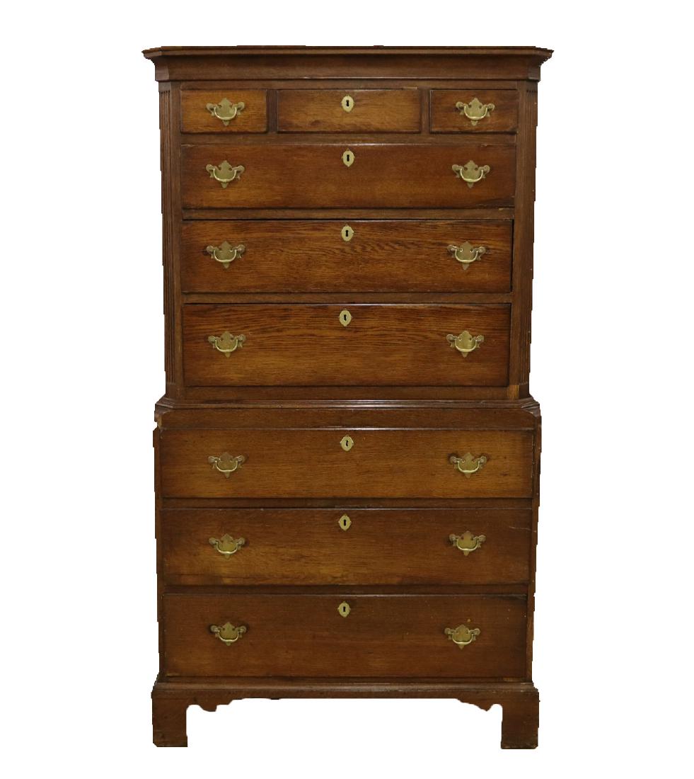 George III Oak chest on chest (1 of 2)