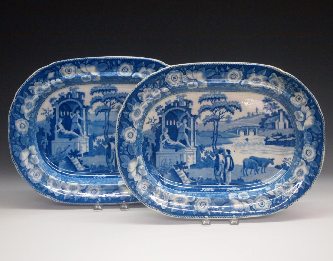 Pr. Of English Blue & White Platters (1 of 5)