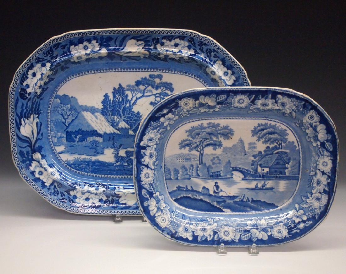 2 English Blue & White Platters (1 of 6)