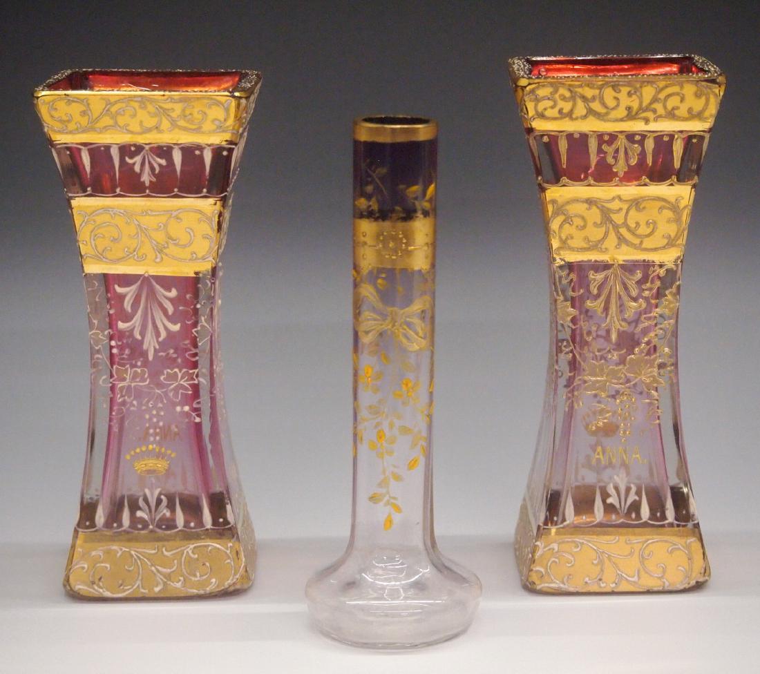 3 19th C. Glass Vases (1 of 1)