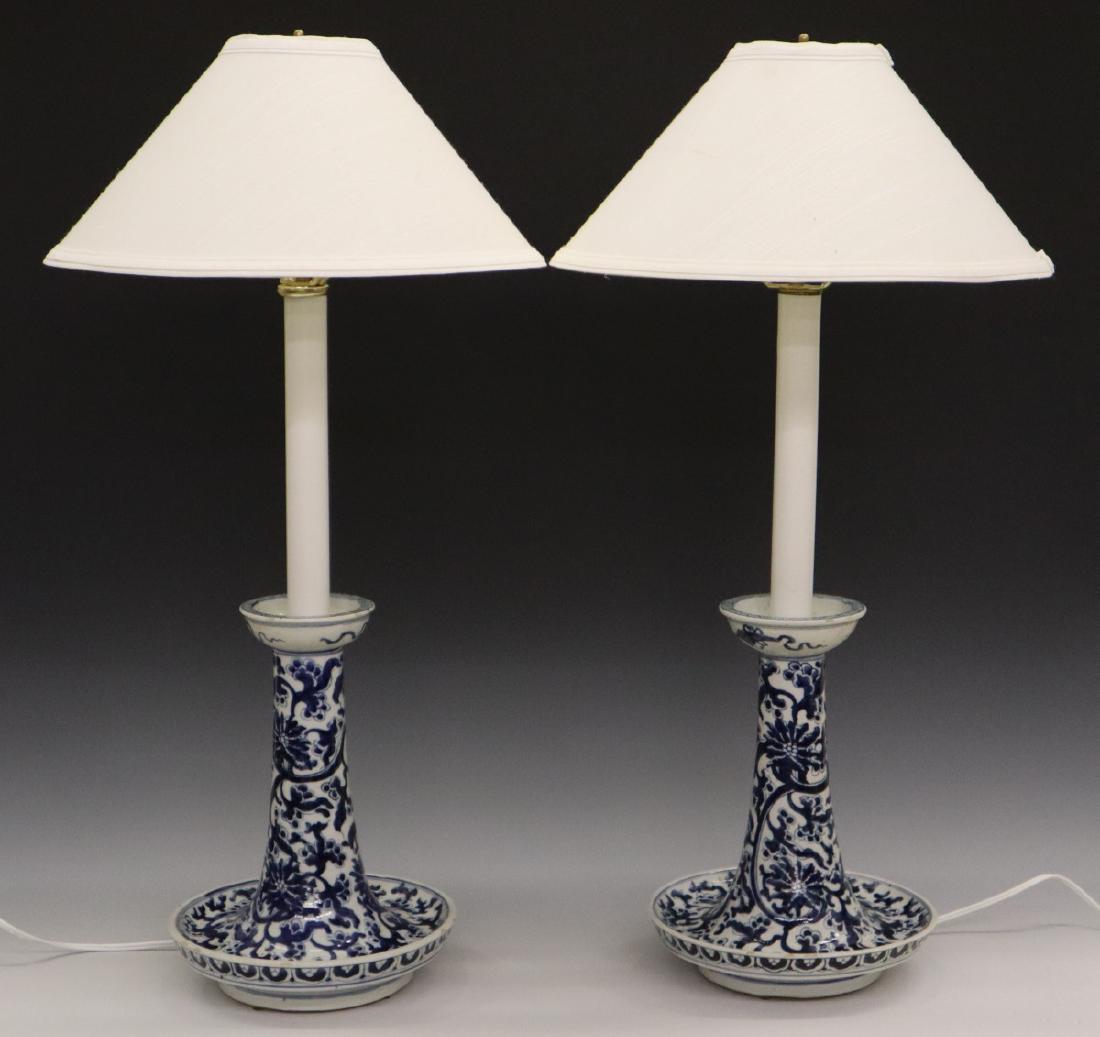 Pr. Chinese Blue & White Lamps (1 of 2)