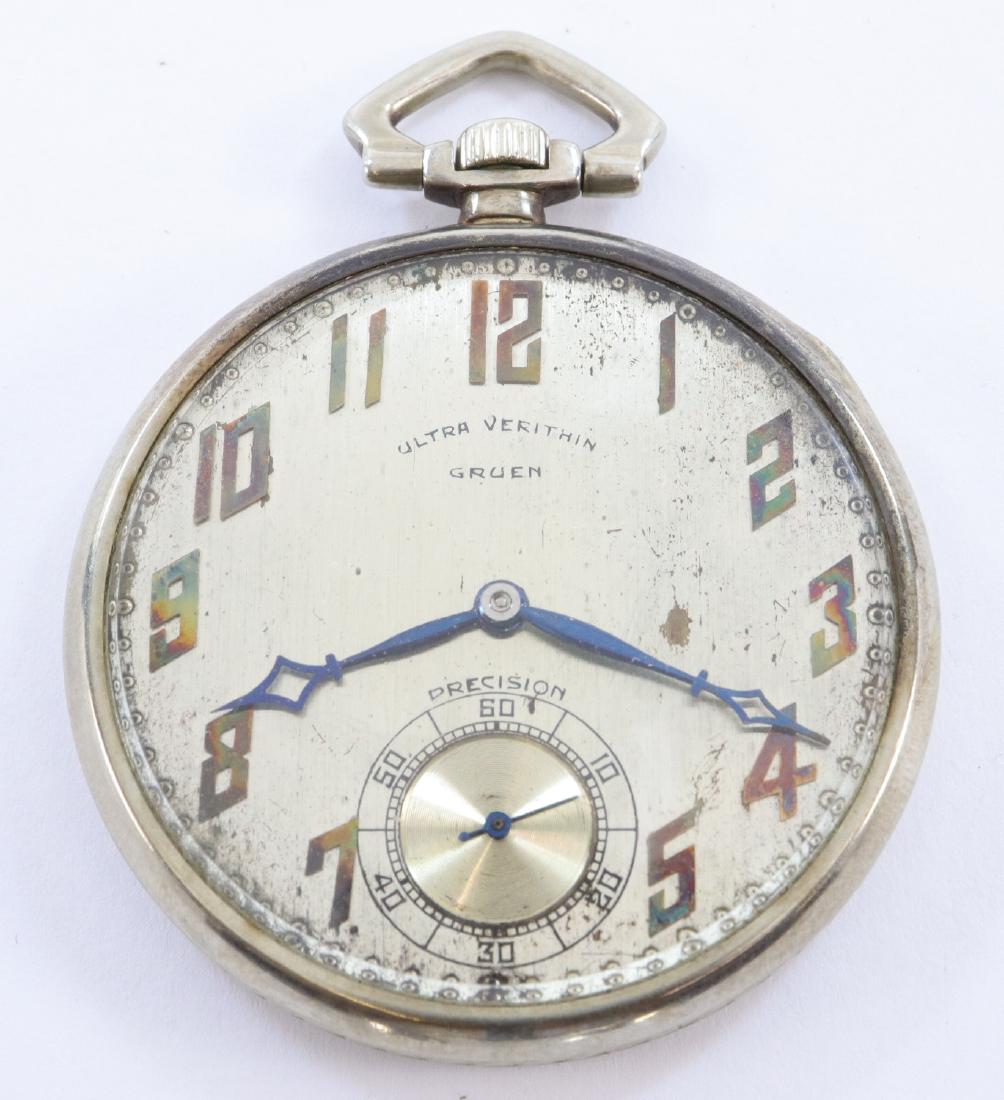 Gruen 14k Gold Ultra Verithin pocket watch