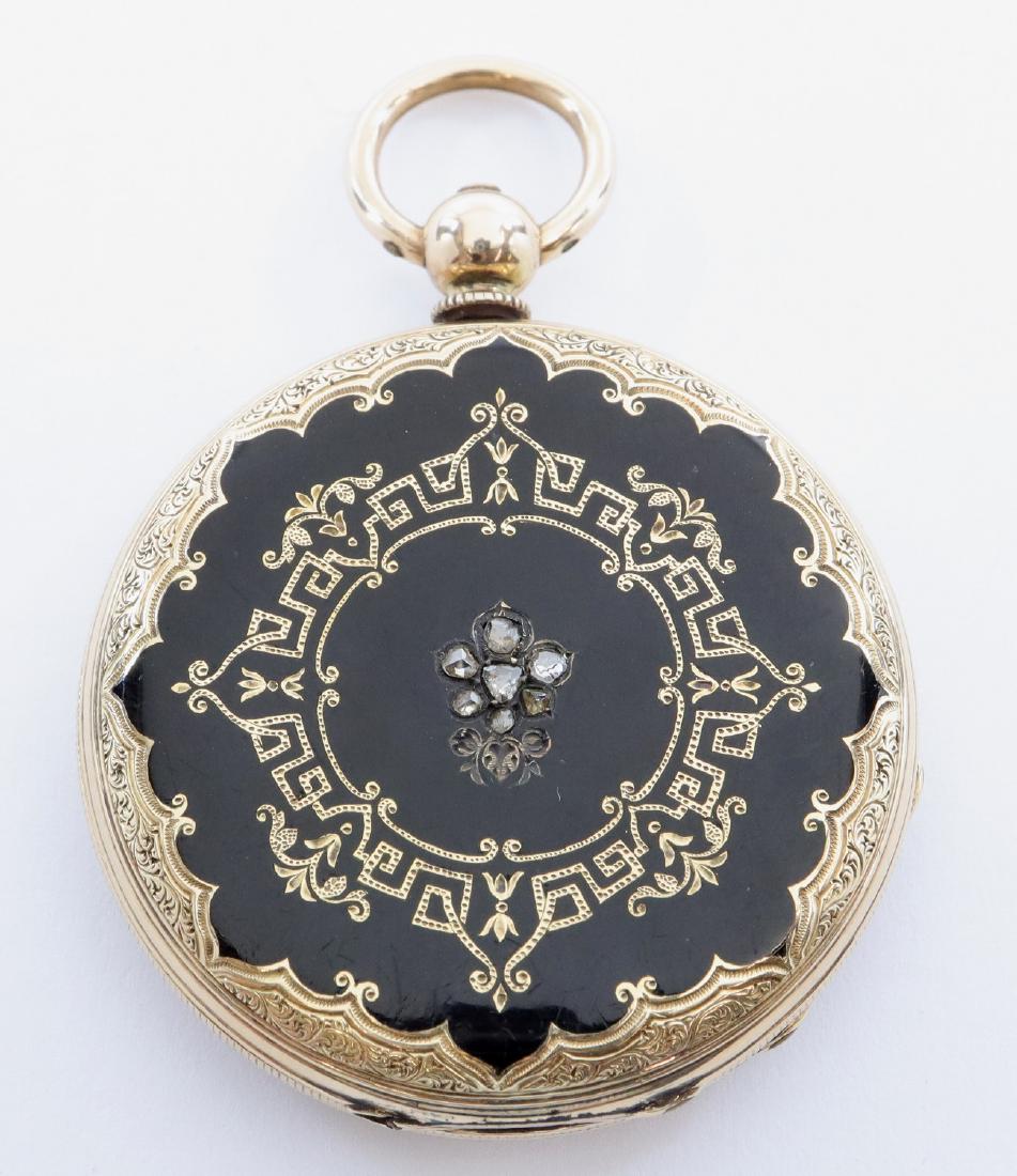 M. J. Tobias Enameled 14k Gold ladies watch (1 of 6)