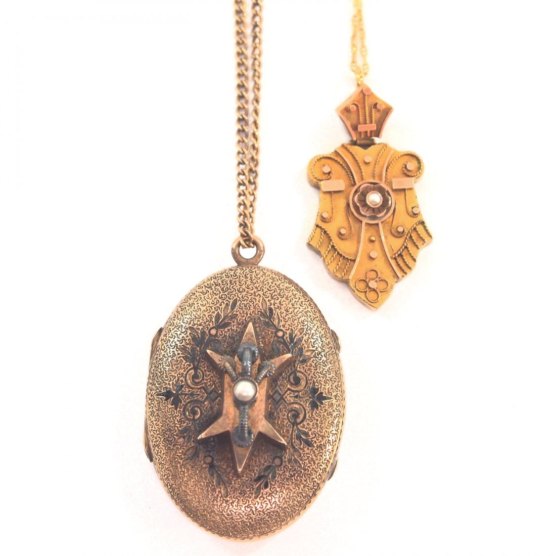 Victorian Locket & Etruscan Revival Pendant (1 of 1)