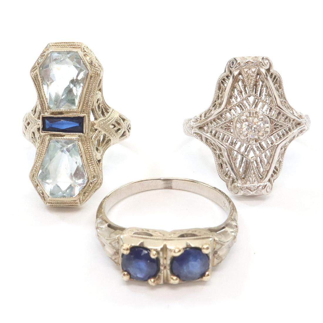 3 Art Deco Era 14 kt Gold Rings (1 of 1)