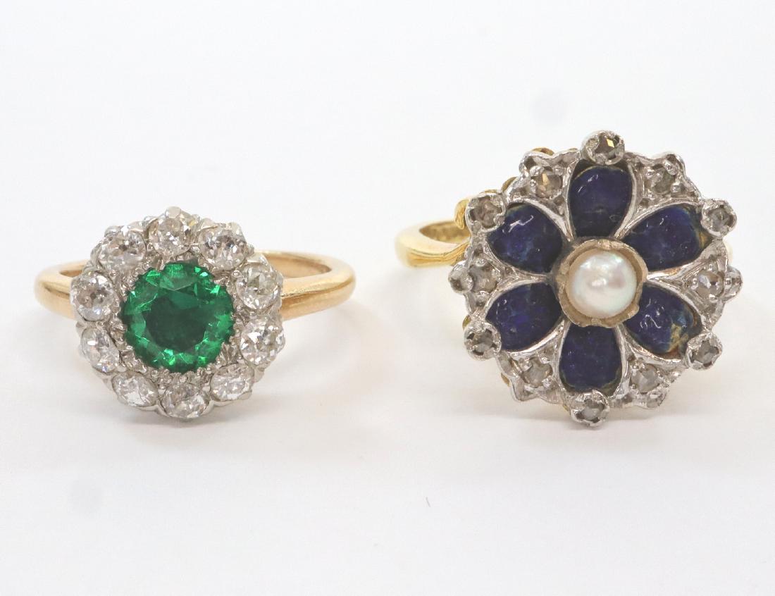 2 18 kt Yellow Gold Rings with Gemstones (1 of 2)
