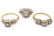 3 Vintage Diamond & Gold Rings