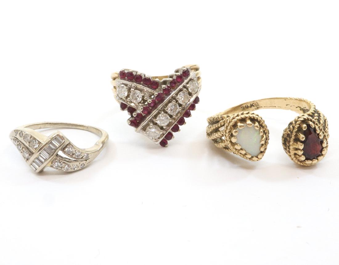 3 14 Kt Gold Rings with Gemstones (1 of 1)