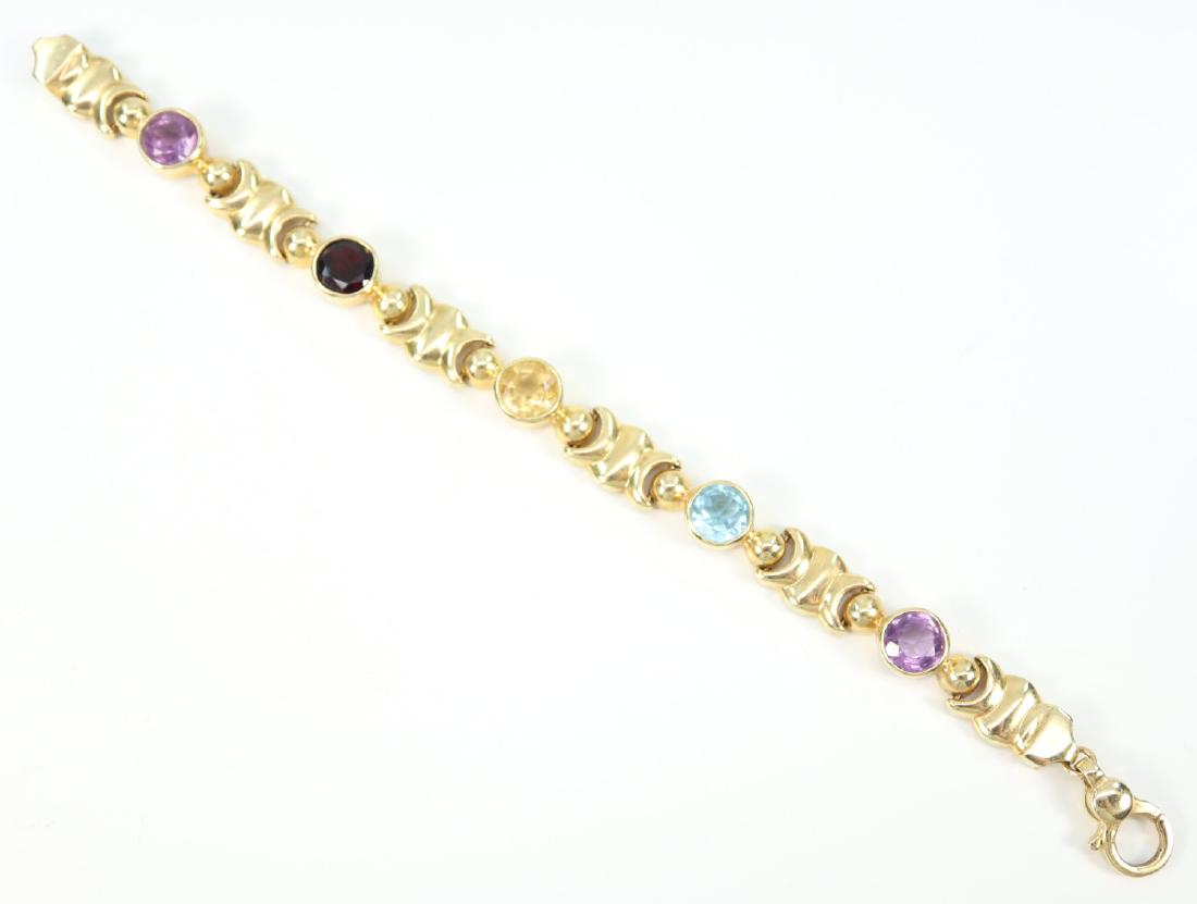 14 kt Yellow Gold & Gemstone Bracelet (1 of 2)