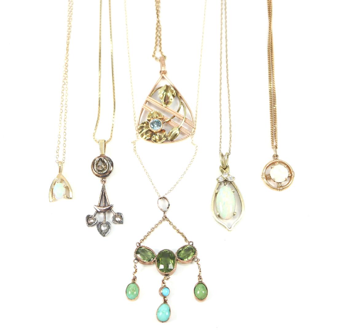 6 pendants on Gold Chains (1 of 1)