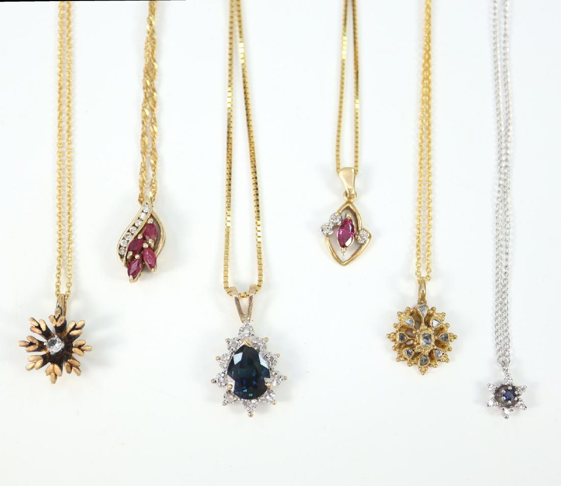 6 pendants on Gold Chains (1 of 1)