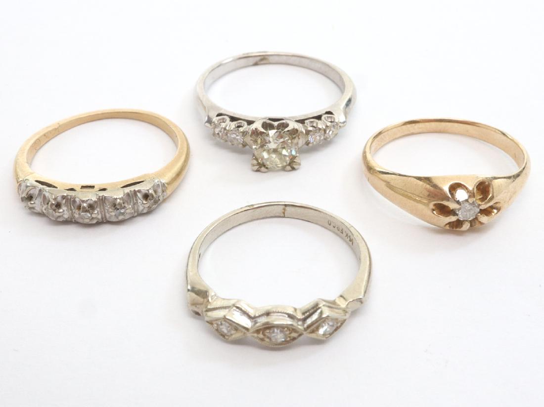 4 Vintage Diamond & Gold Rings (1 of 1)