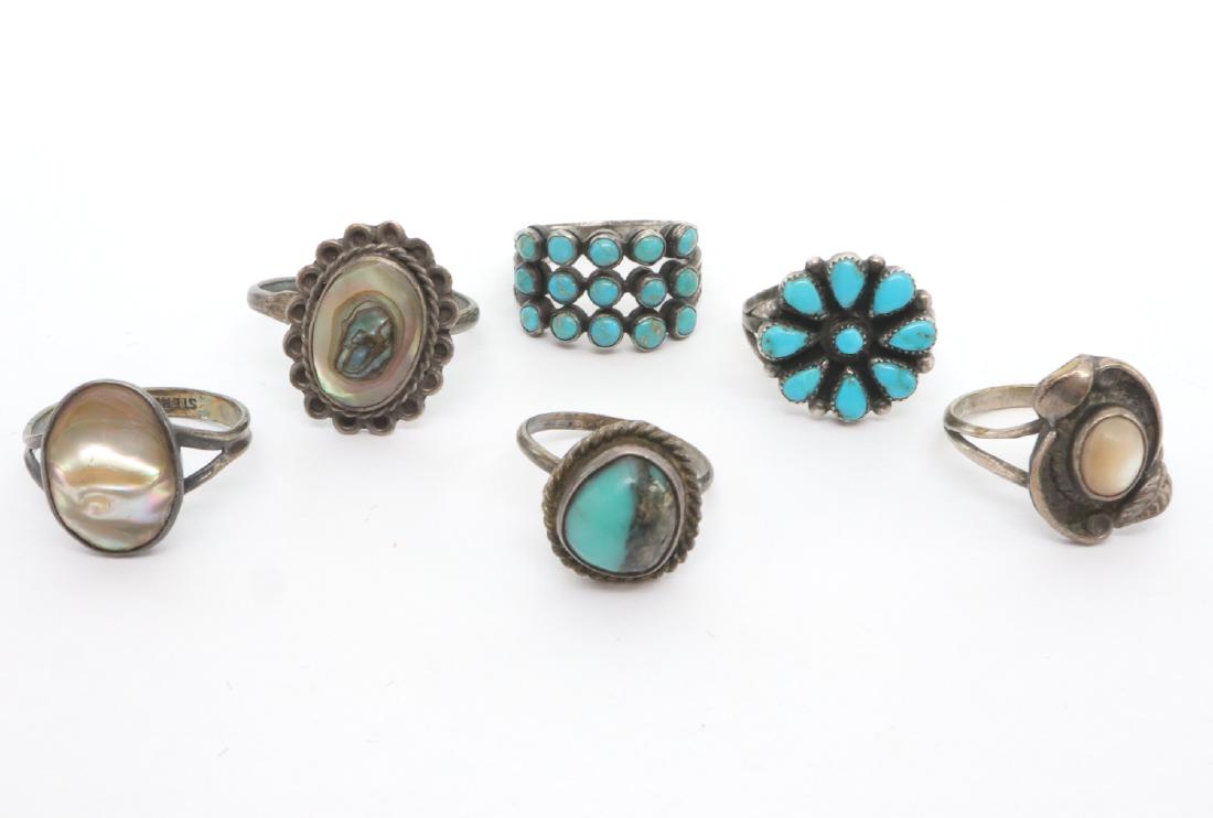 6 American Southwest & Mexican Silver Rings (1 of 1)