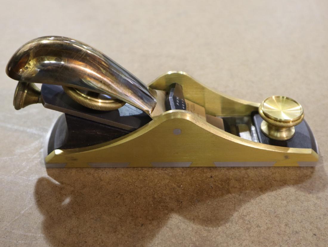 Bridge City #8 Block Plane: A Bridge City Tool Works #8 block plane. Includes paperwork and wooden box. Only slight wear. ESTIMATE $100-150