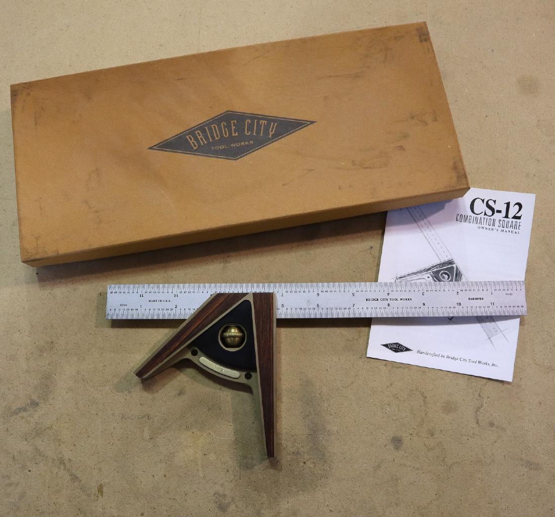 Bridge City Metric Combo Square: A Bridge City Tool Works CS-12 metric combo square. Includes paperwork and original box. Only slight wear. ESTIMATE $100-150