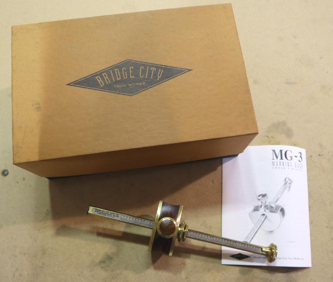 Bridge City Mitre Gauge: A Bridge City Tool Works MG-3 mitre gauge. Includes paperwork and original box. Only slight wear. ESTIMATE $50-100
