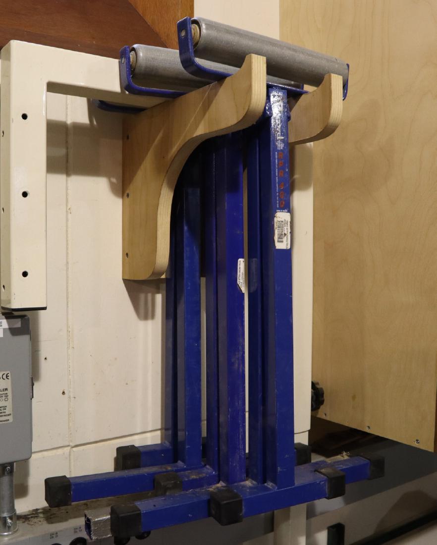6 Record Roller Stands: Six Record adjustable roller stands. Minor wear. ESTIMATE $40-60