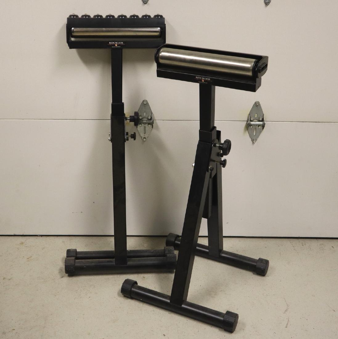 2 Rockler Roller Stands: Two Rockler folding roller stands with swivel heads. Some wear. ESTIMATE $20-40