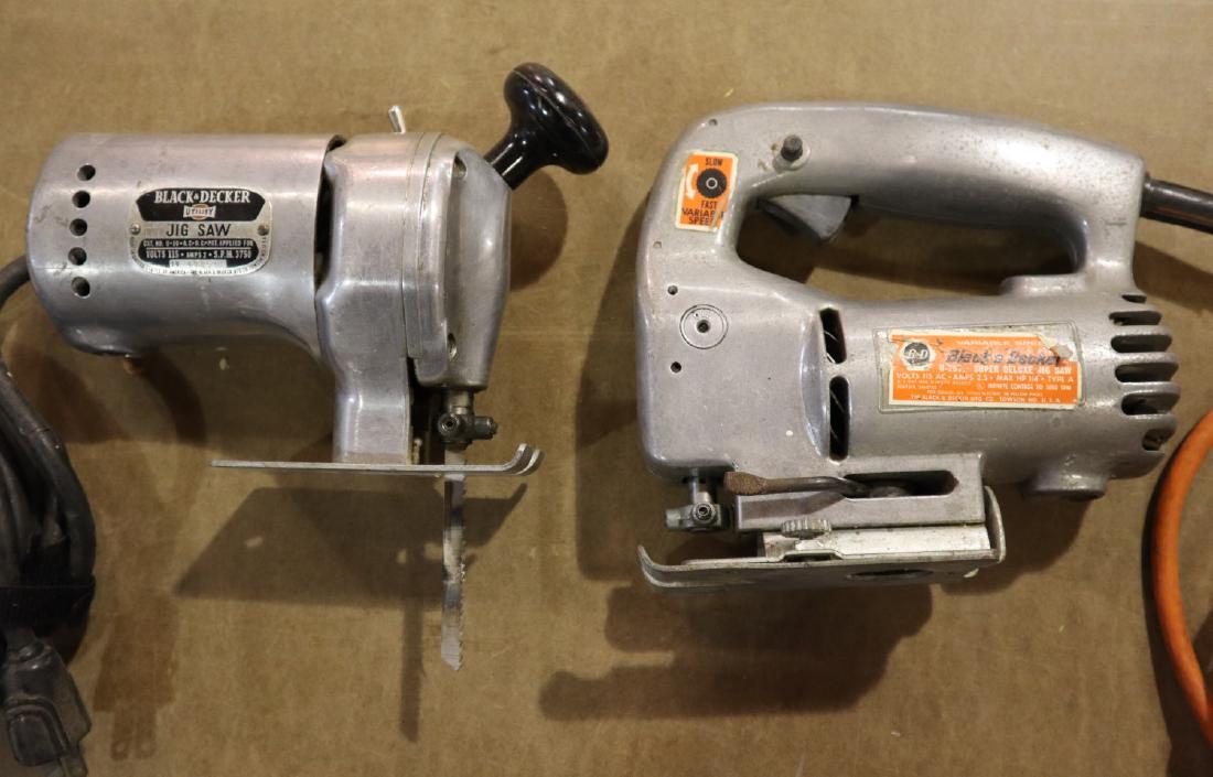 2 Jig Saws: Two older Black and Decker jig saws. Wear. ESTIMATE $10-20