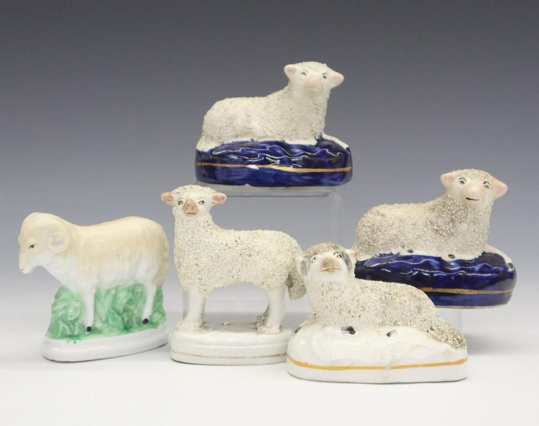 5 Staffordshire Figures of Sheep (1 of 1)