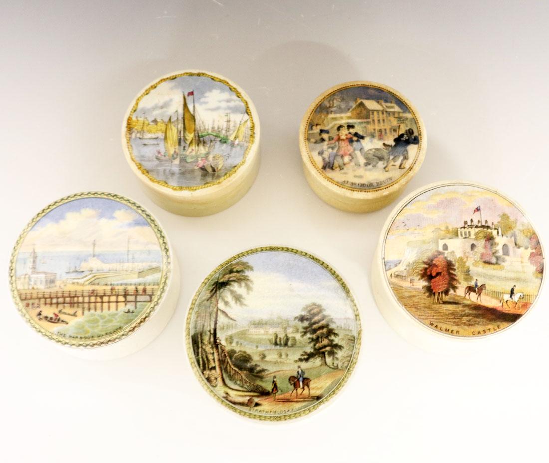 5 Prattware Covered Pots (1 of 1)