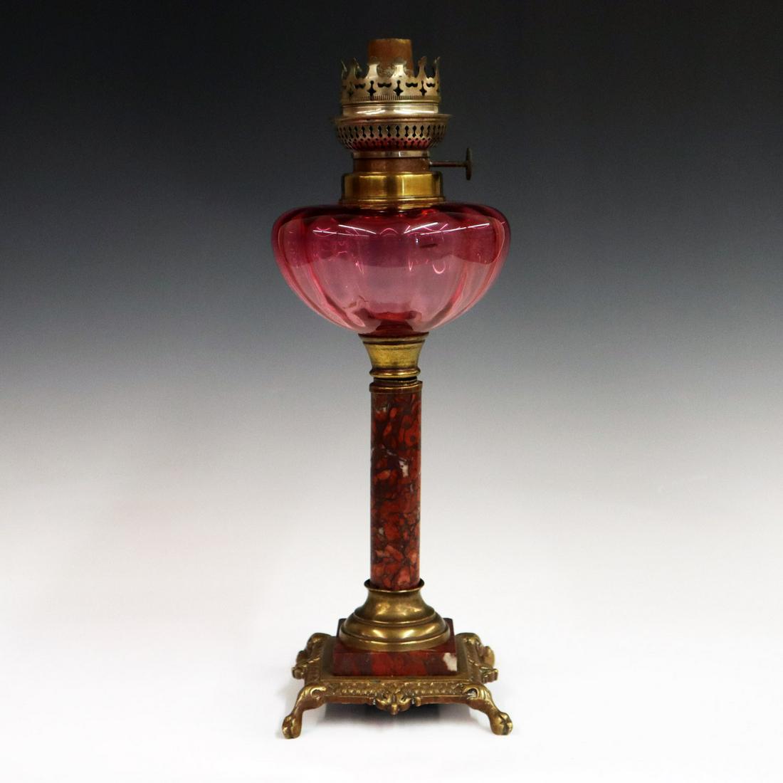 Cranberry & Marble Oil Lamp (1 of 5)