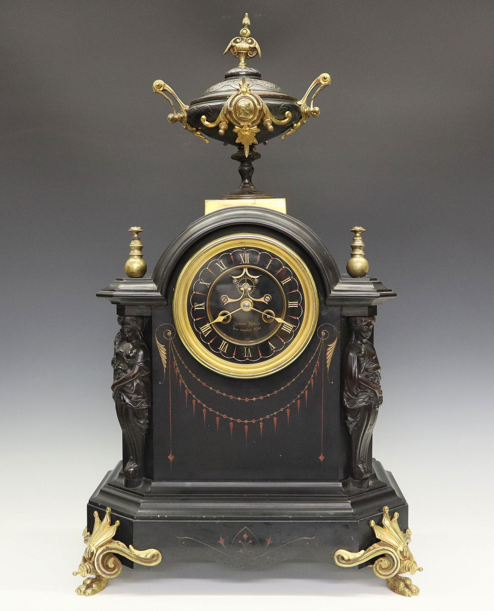 French Slate Mantle Clock (1 of 4)