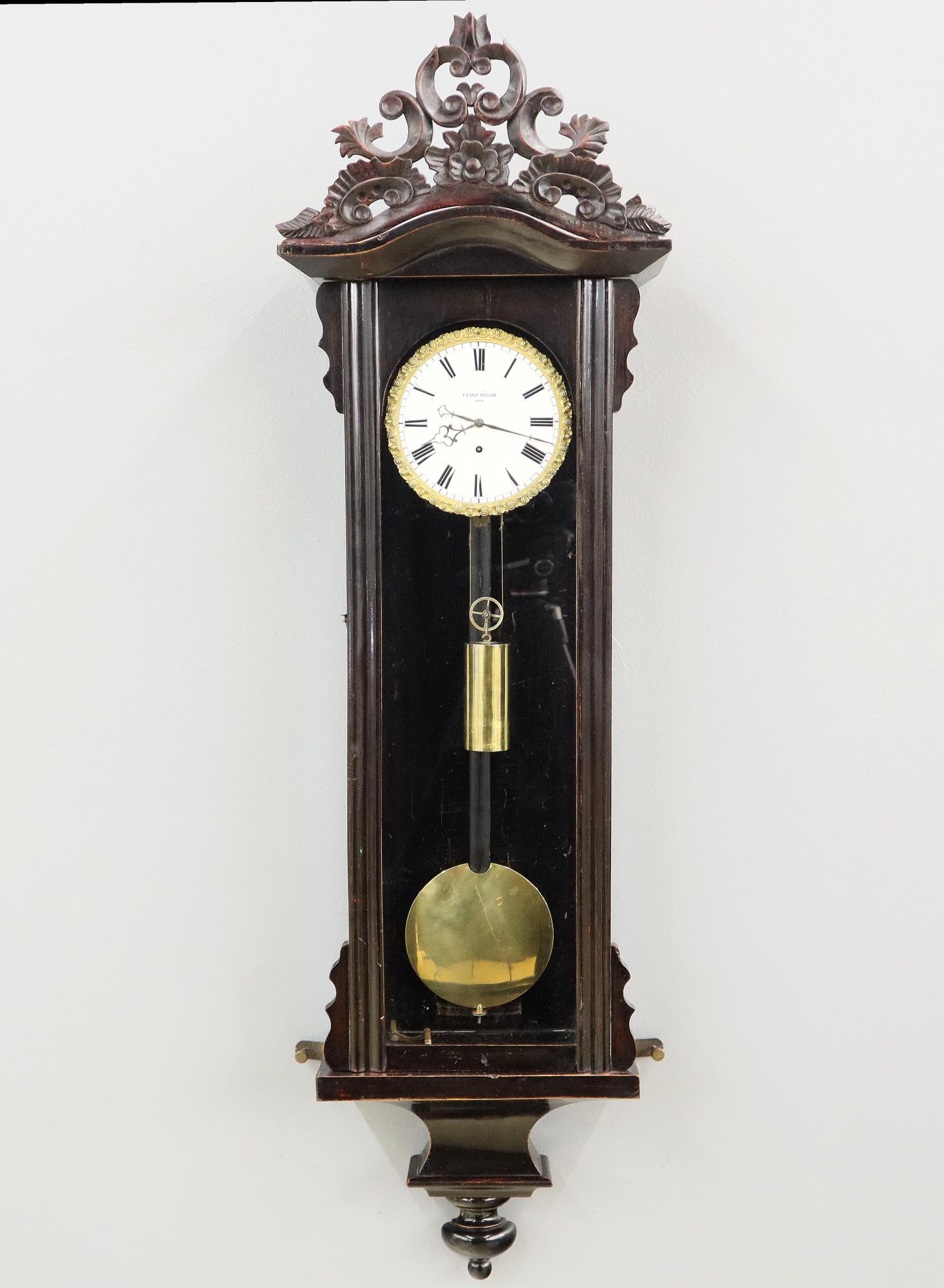 1 wt Vienna Regulator Wall Clock (1 of 3)