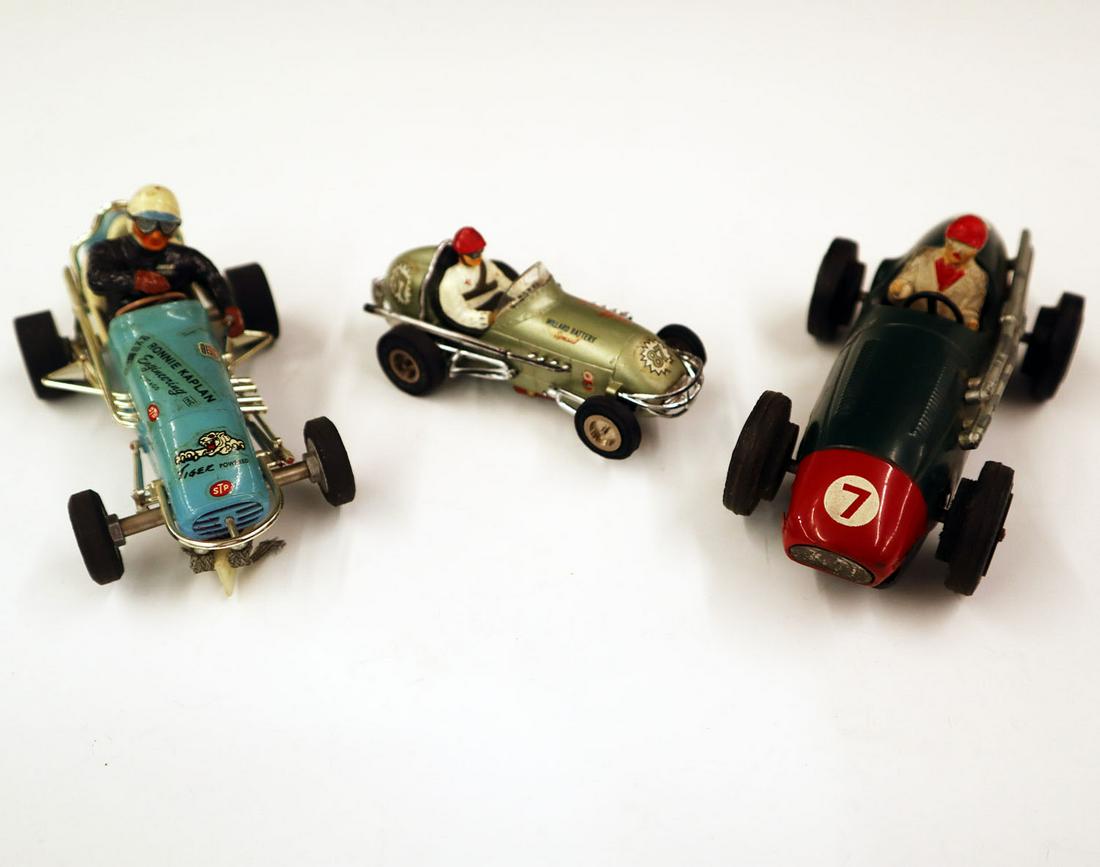 3 1960S Slot Car Model Kits: 3 1960S Slot Car Racing Model Kits. Includes 2 Monogram assembled plastic model cars and a metal Scalextric #7 race car. 1/32 scale and smaller. Wear and small losses to paint. 6", 5 1/4" and 4" long.